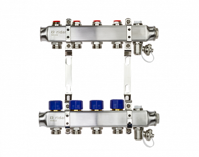 088U0980R Комплект коллекторов SSM-10R set с кронштейнами, 10 контуров, Ридан